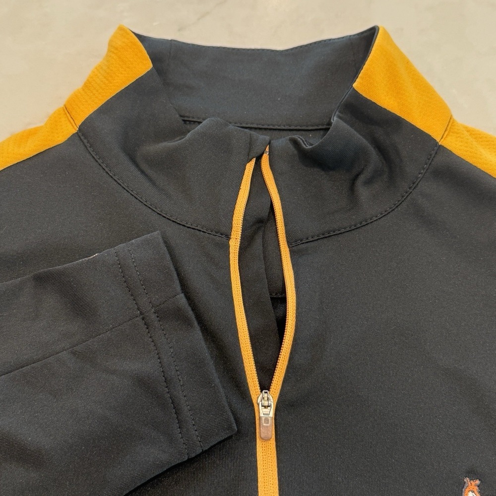 Antigua Men's Quarter Zip Golf Pullover Black & Yellow Size M
